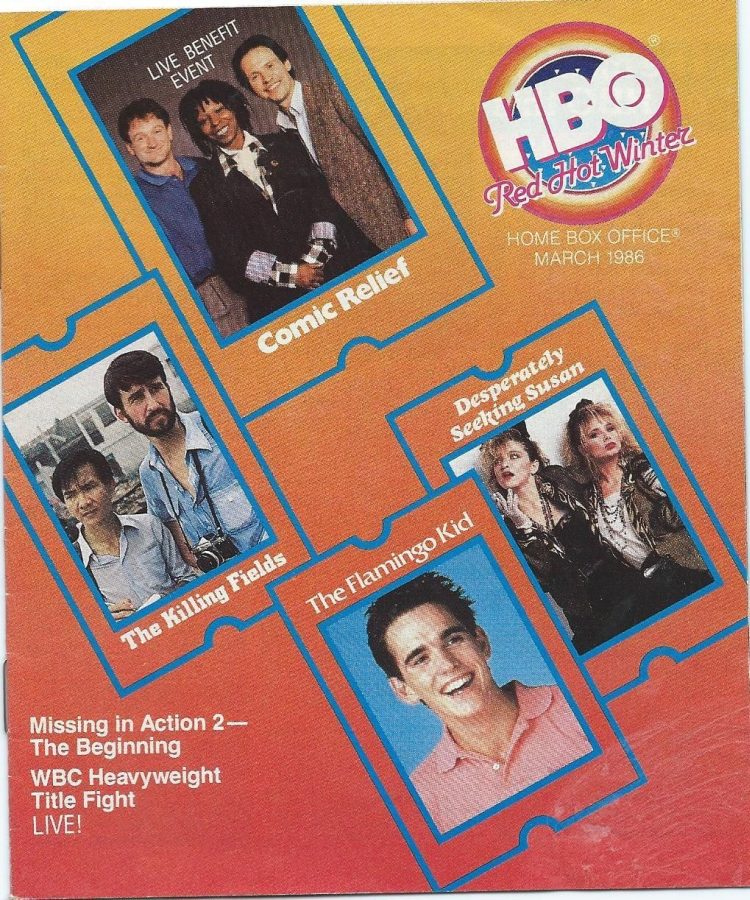 HBO magazine side cover March 1986