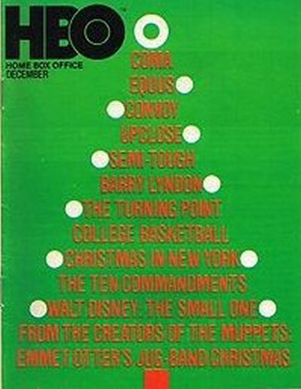 HBO magazine side cover  December 1978