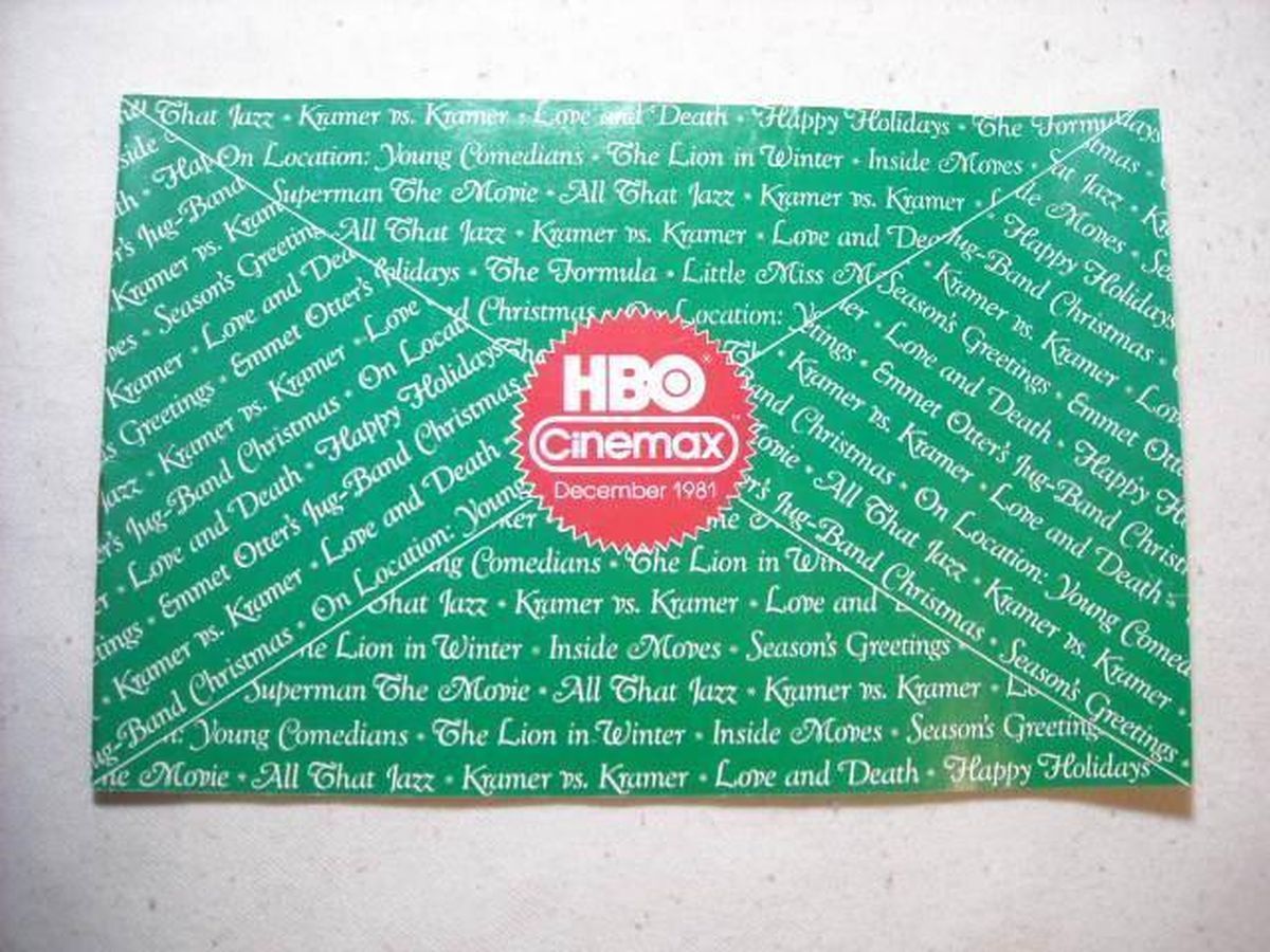 HBO CINEMAX magazine side cover  December 1981