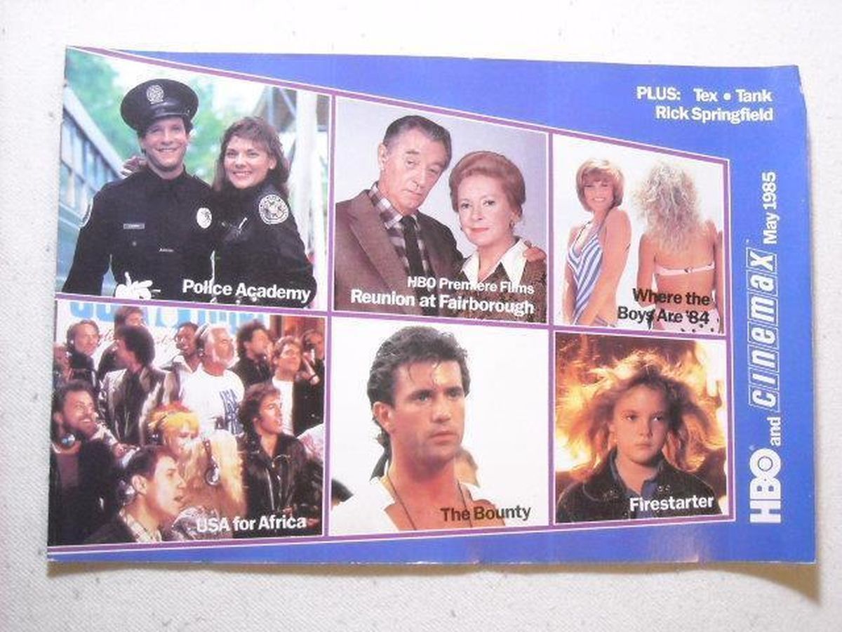 HBO CINEMAX magazine side cover  May 1985