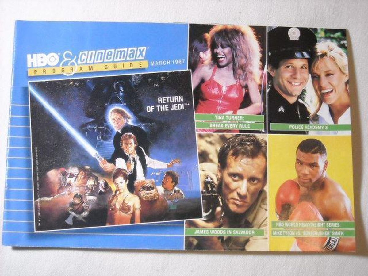 HBO CINEMAX magazine side cover  March 1987