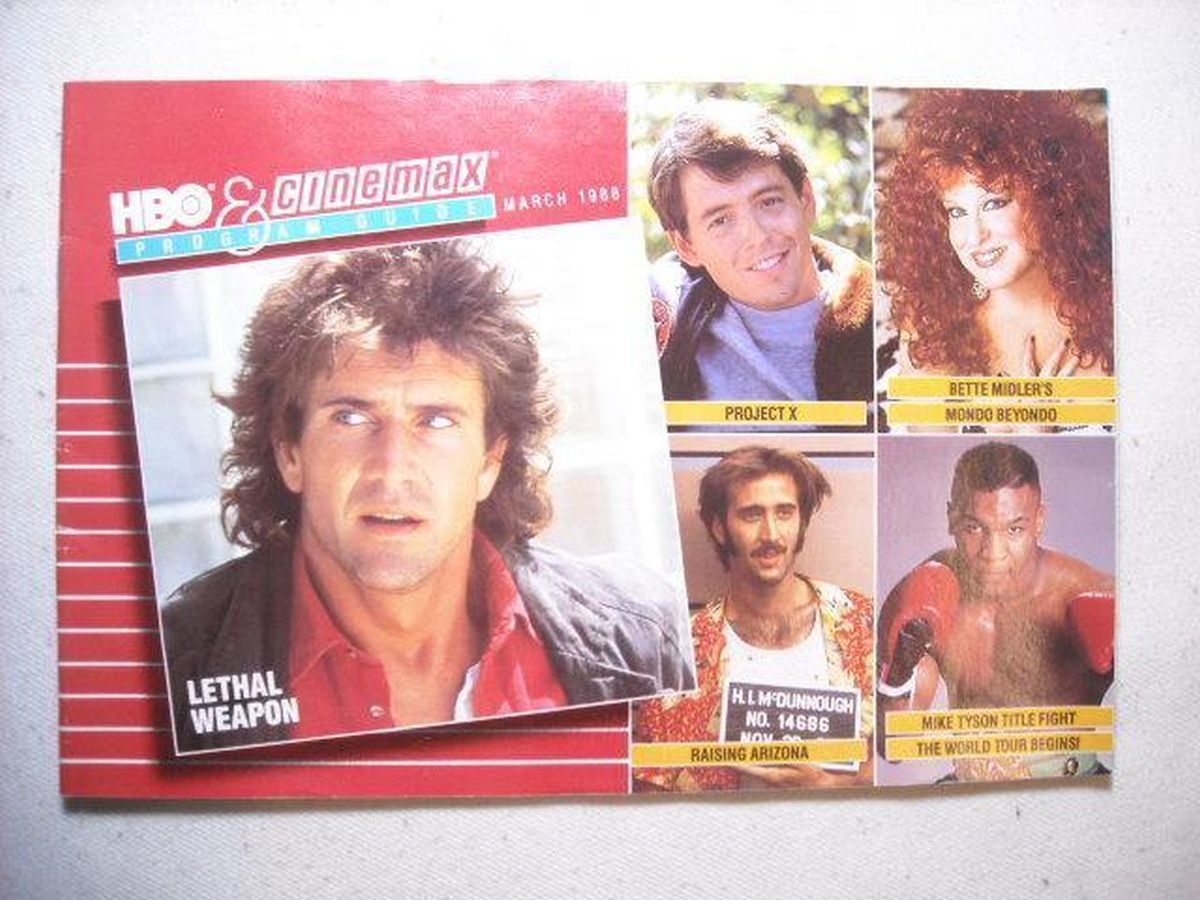 HBO CINEMAX magazine side cover  March 1988