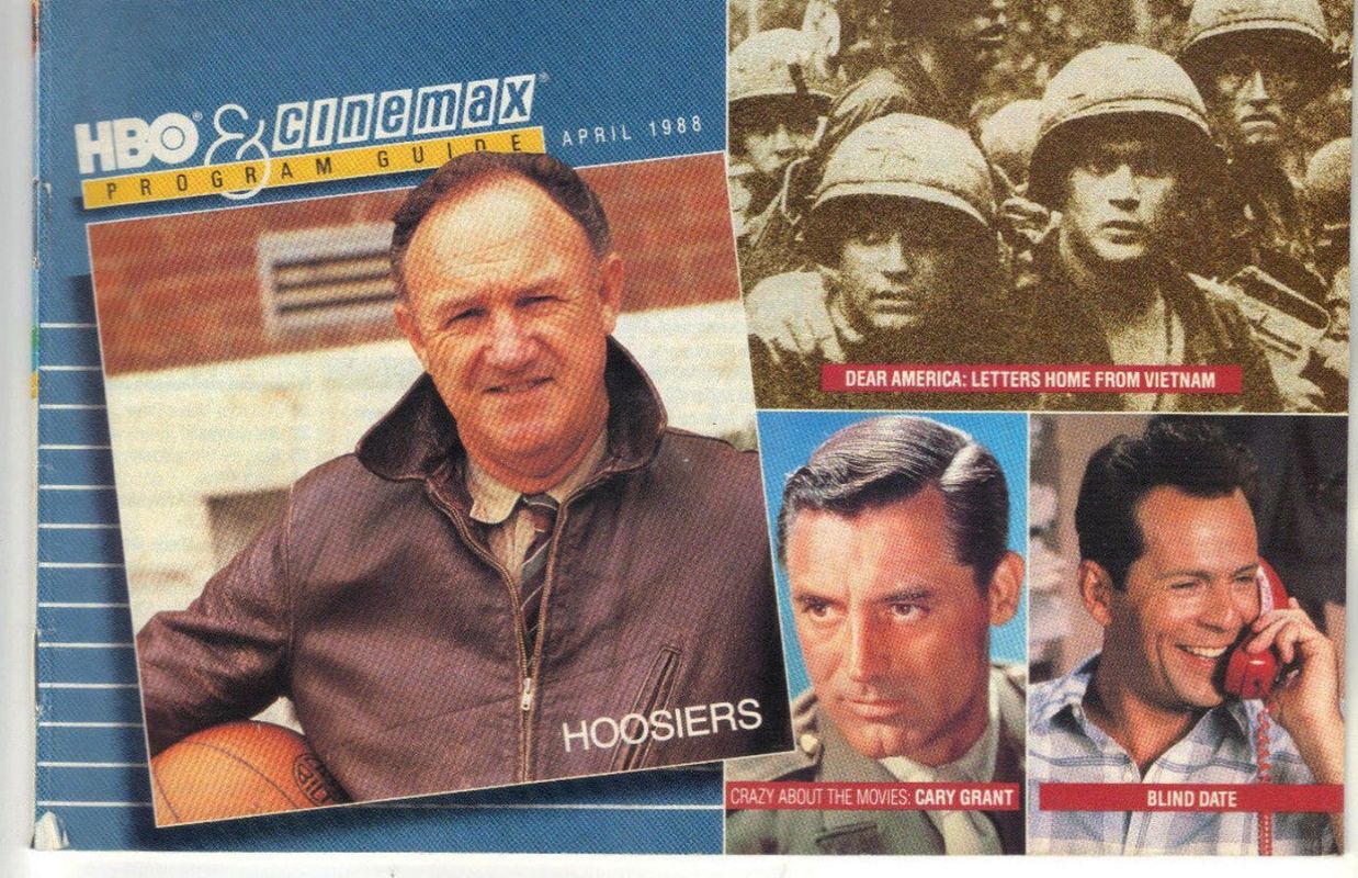 HBO CINEMAX magazine side cover  April 1988