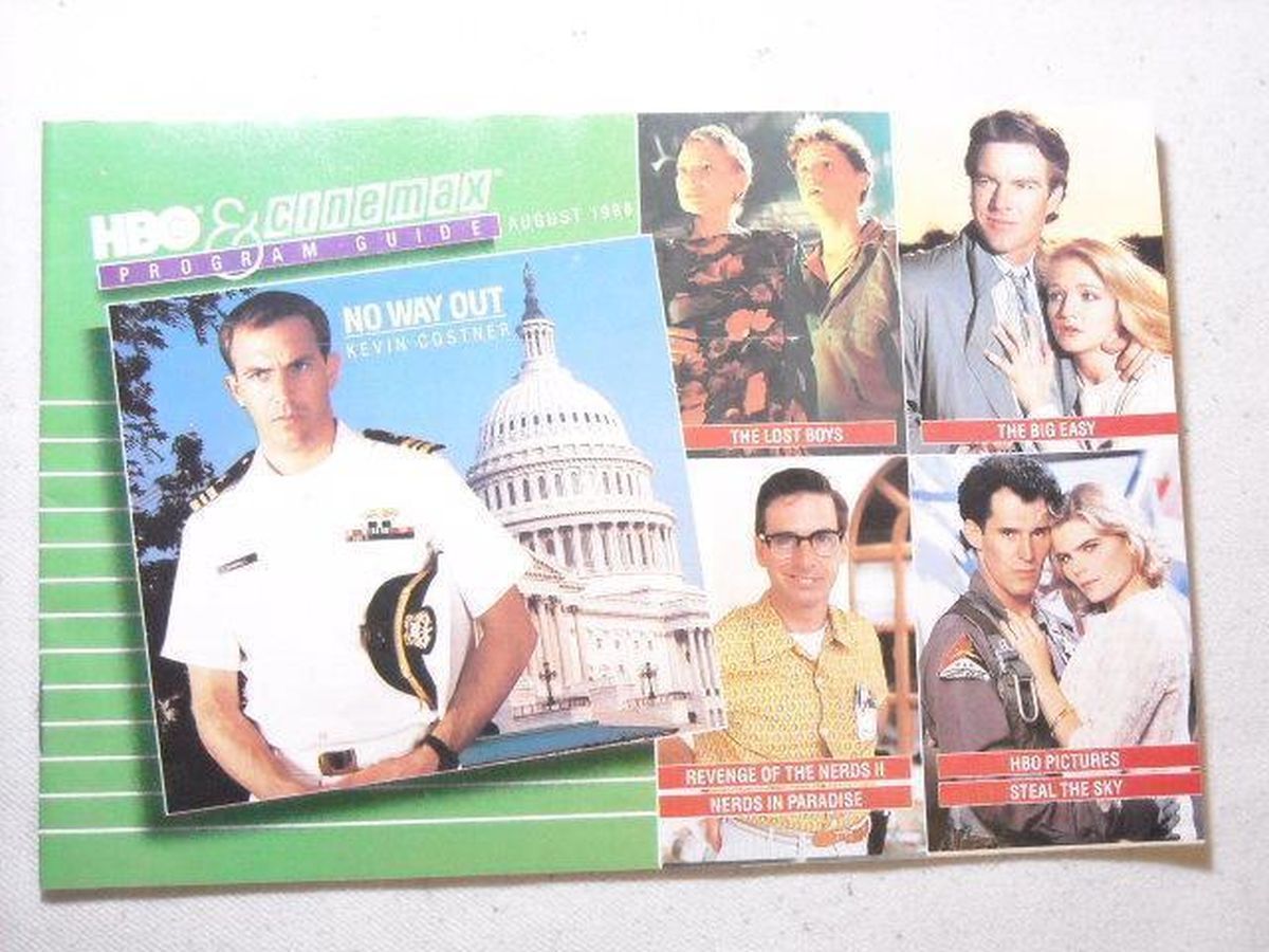 HBO CINEMAX magazine side cover  August 1988