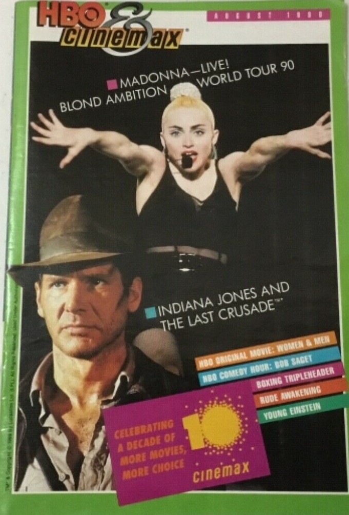 HBO CINEMAX magazine side cover  August 1990