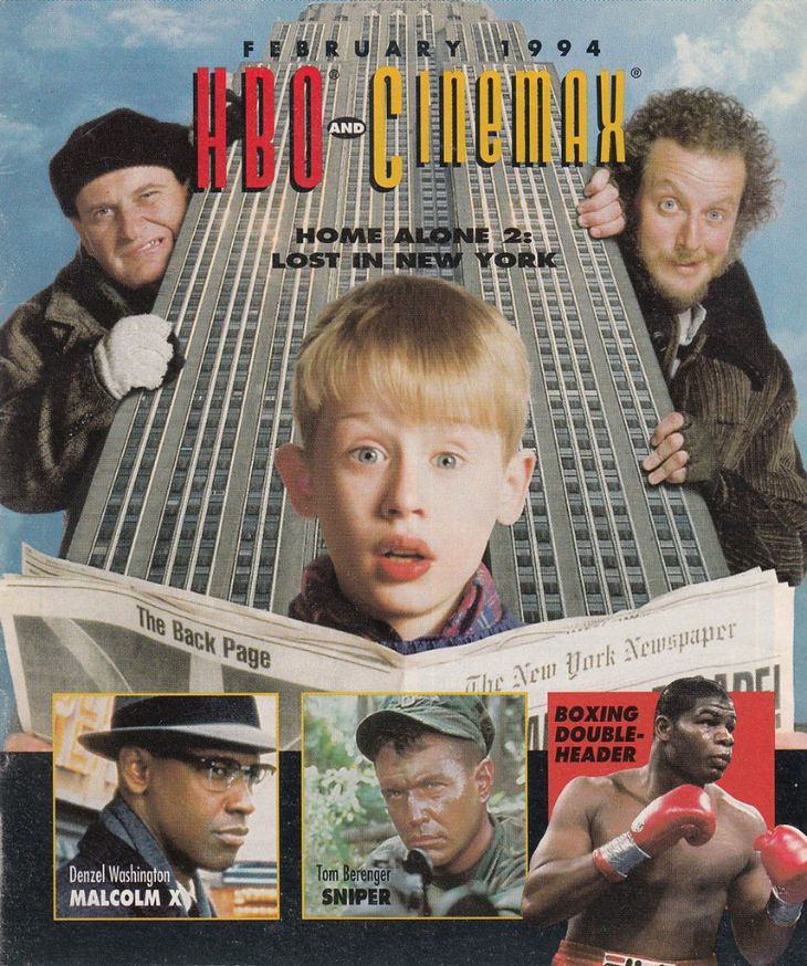 HBO CINEMAX magazine side cover  February 1994