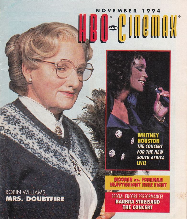 HBO CINEMAX magazine side cover  November 1994