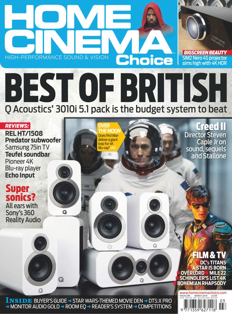 HOME CINEMA CHOICE magazine side cover Issue 296  March 2019