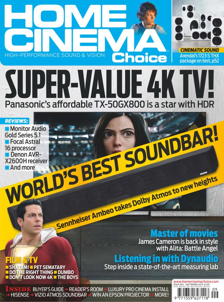 HOME CINEMA CHOICE magazine side cover Issue 302  September 2019