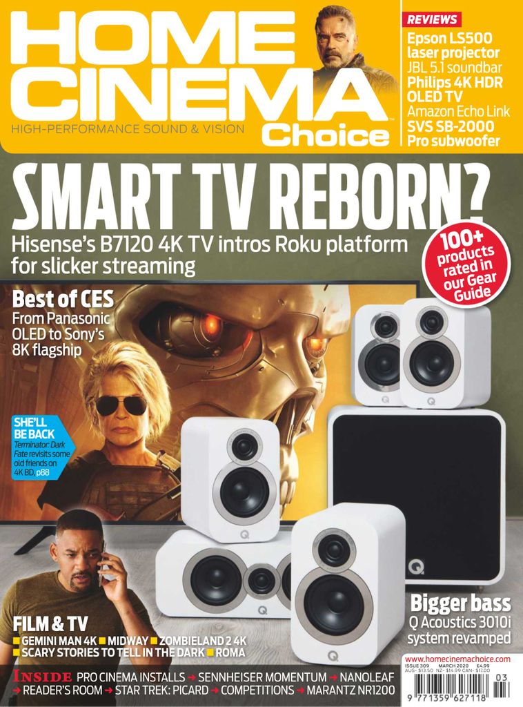 HOME CINEMA CHOICE magazine side cover Issue 309  March 2020