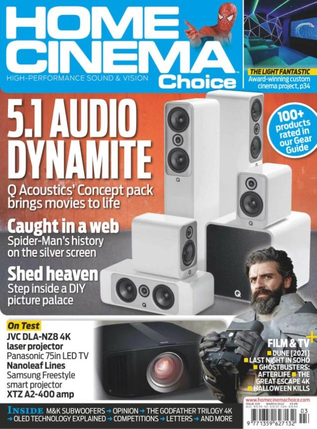 HOME CINEMA CHOICE magazine side cover Issue 329  March 2022