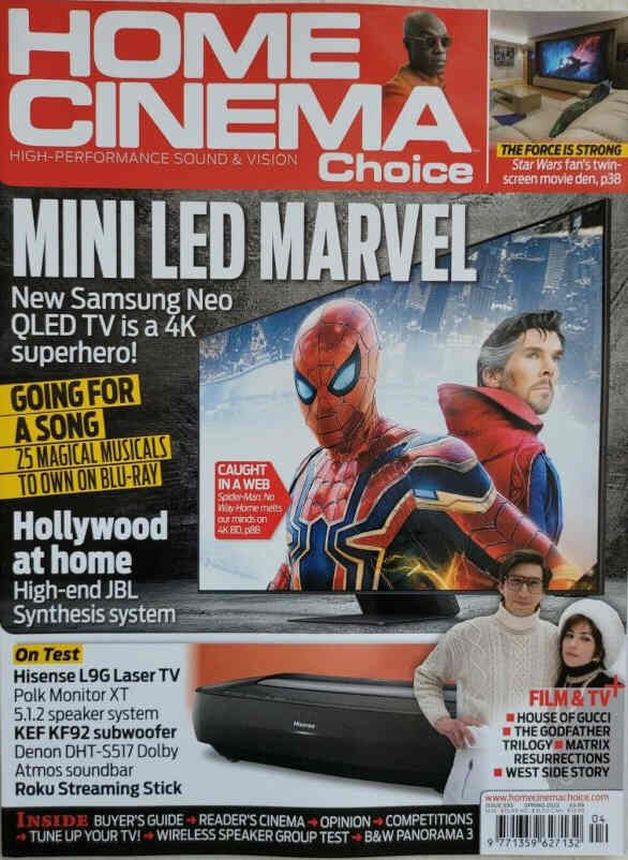 HOME CINEMA CHOICE magazine side cover Issue 330 Spring 2022