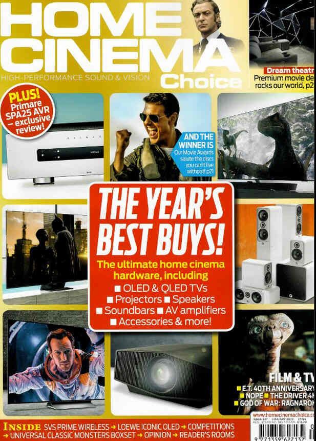 HOME CINEMA CHOICE magazine side cover Issue 337  January 2023