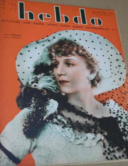 HEBDO magazine side cover Issue 42 26 January 1934