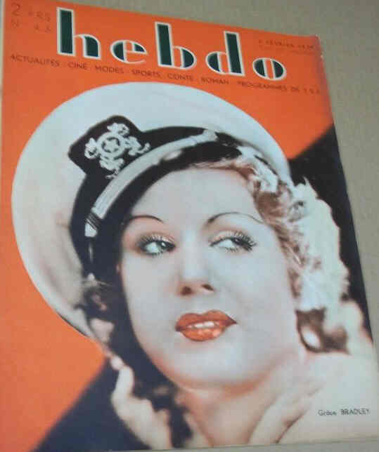 HEBDO magazine side cover Issue 43 2 February 1934