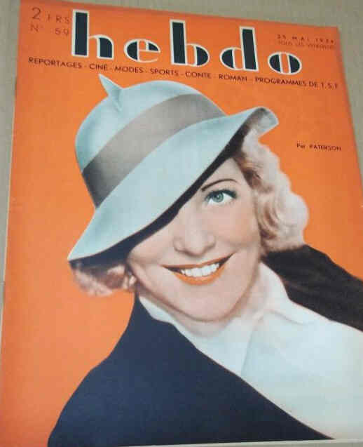 HEBDO magazine side cover Issue 59 25 May 1934