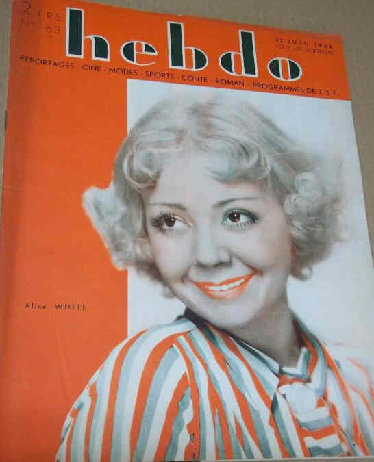 HEBDO magazine side cover Issue 63 22 June 1934