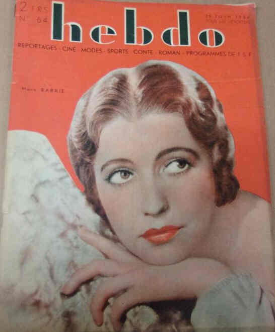 HEBDO magazine side cover Issue 64 29 June 1934