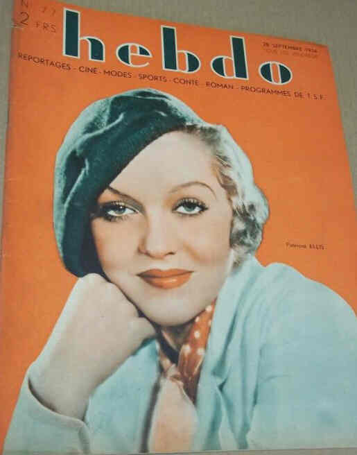 HEBDO magazine side cover Issue 77 28 September 1934