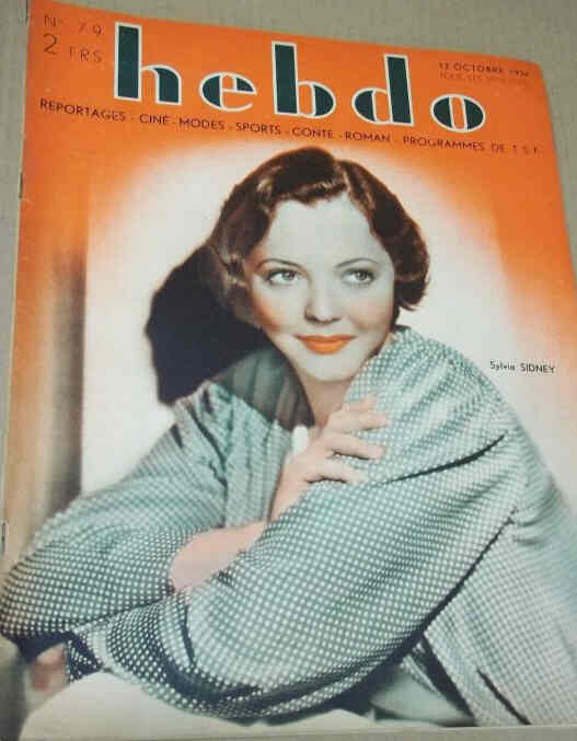 HEBDO magazine side cover Issue 79 12 October 1934