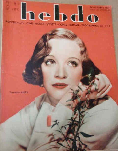 HEBDO magazine side cover Issue 81 26 October 1934
