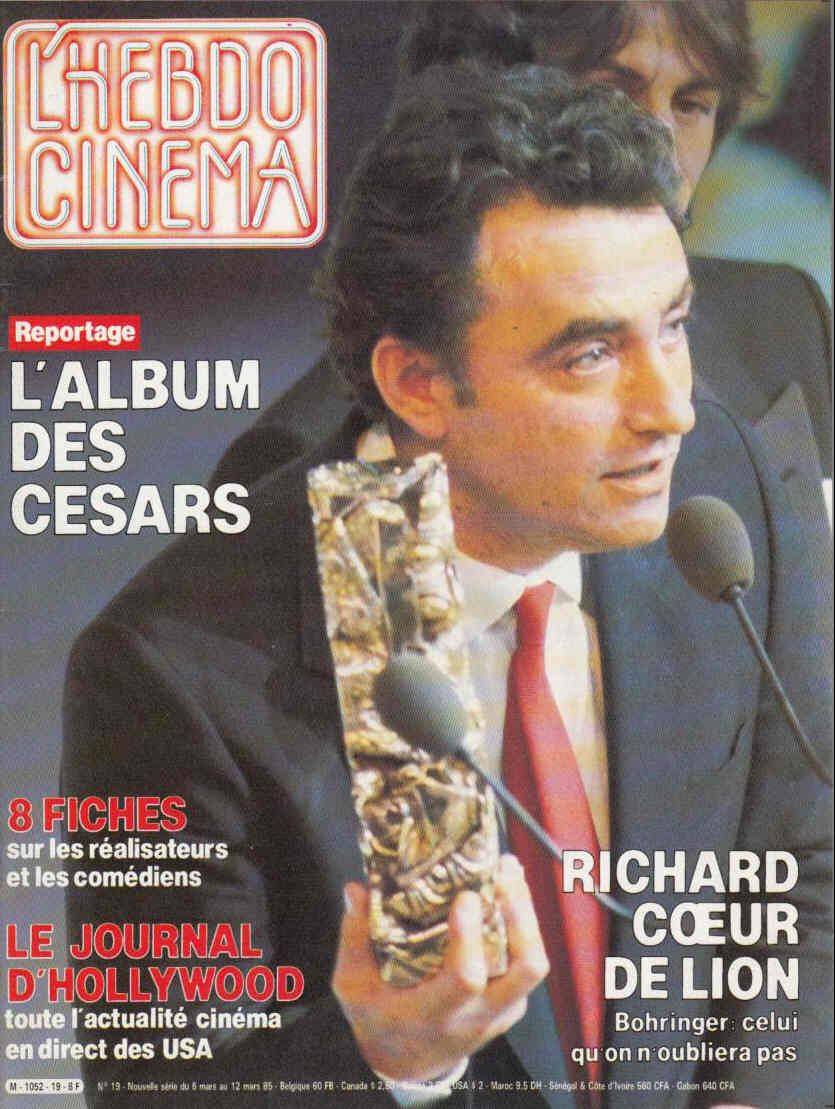 HEBDO CINEMA magazine side cover Issue 19 6 March 1985