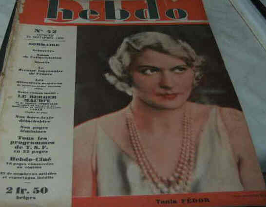 HEBDO magazine side cover Issue 42 23 September 1932