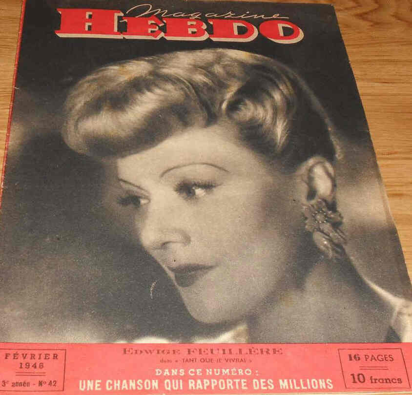 HEBDO magazine side cover Issue 42 February 1946