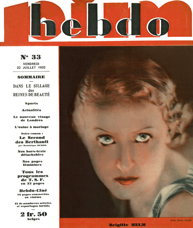 HEBDO magazine side cover Issue 33 22 July 1932