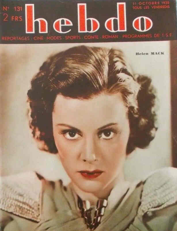 HEBDO magazine side cover Issue 131 11 October 1935