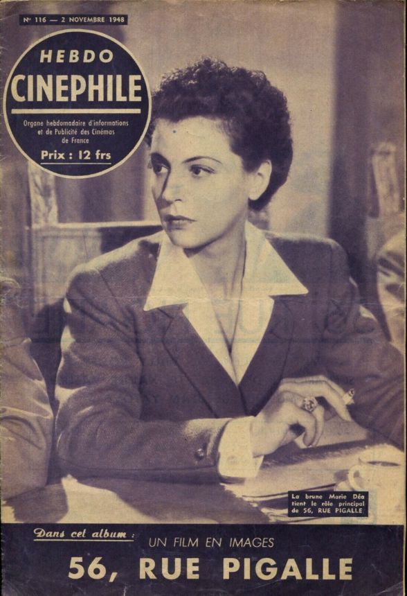 HEBDO CINEPHILE magazine side cover Issue 116 2 November 1948
