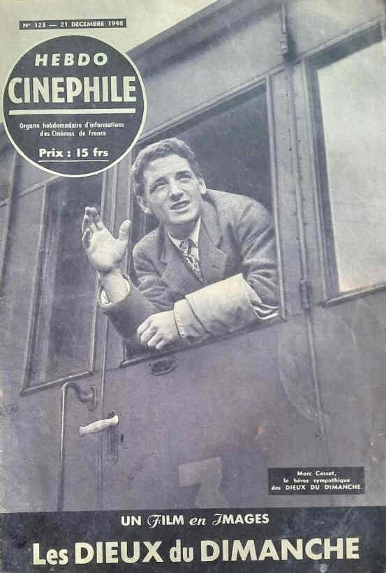 HEBDO CINEPHILE magazine side cover Issue 123 December 21 1948