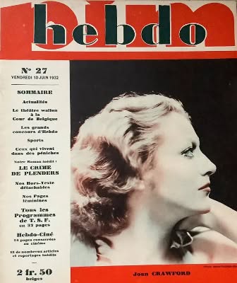 HEBDO magazine side cover Issue 27 10 June 1932