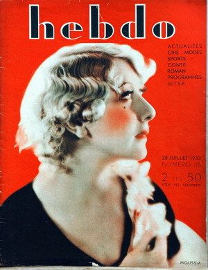 HEBDO magazine side cover Issue 16 28 July 1933