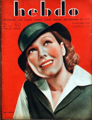 HEBDO magazine side cover Issue 27 13 October 1933