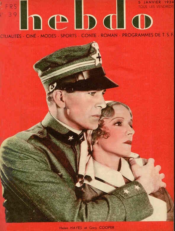 HEBDO magazine side cover Issue 39 5 January 1934