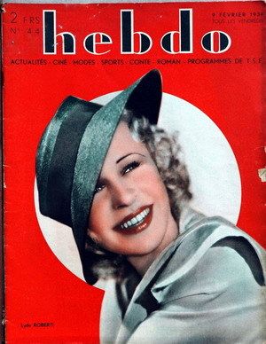 HEBDO magazine side cover Issue 44 9 February 1934