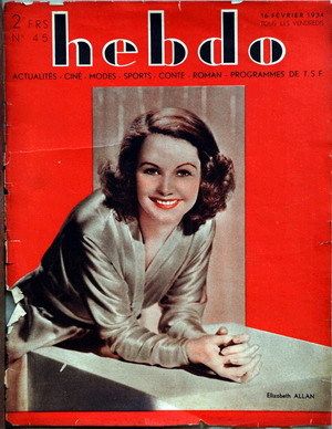HEBDO magazine side cover Issue 45 16 February 1934