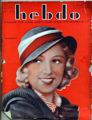 HEBDO magazine side cover Issue 48 9 March 1934