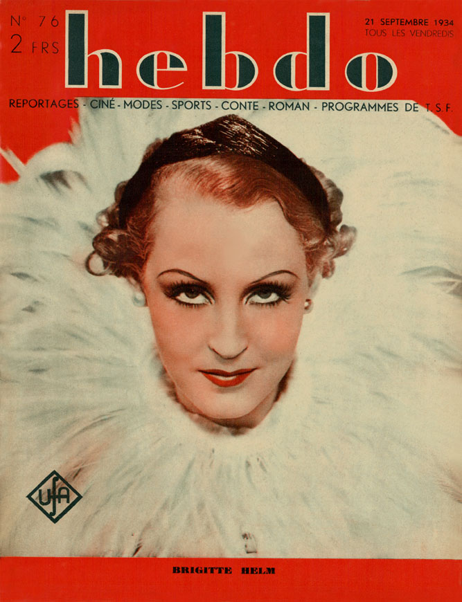 HEBDO magazine side cover Issue 76 21 September 1934