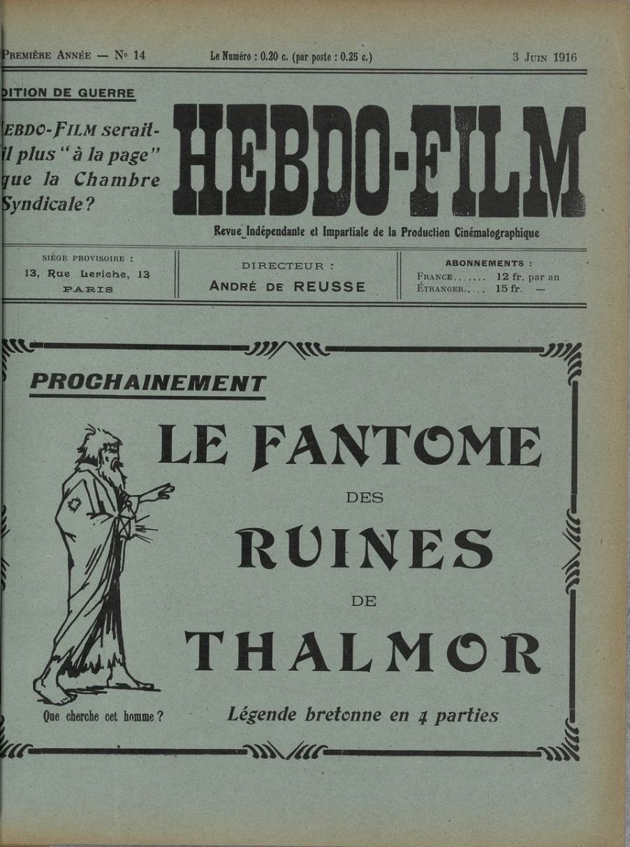 HEBDO-FILM magazine side cover Issue 14 3 June 1916