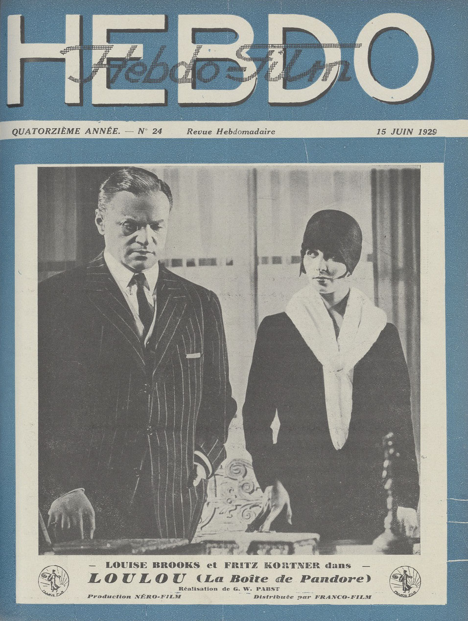 HEBDO-FILM magazine side cover Issue 24 15 June 1929