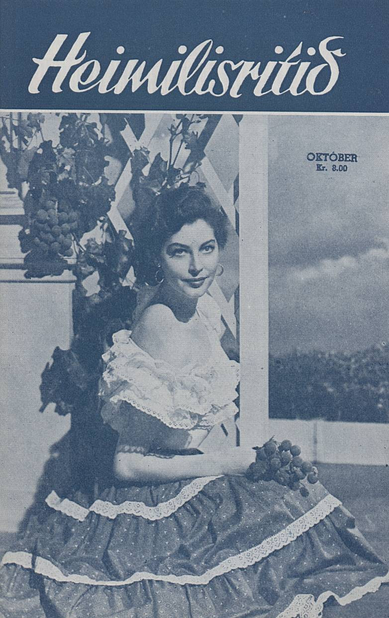 HEIMILISRITID magazine side cover 1 October 1952