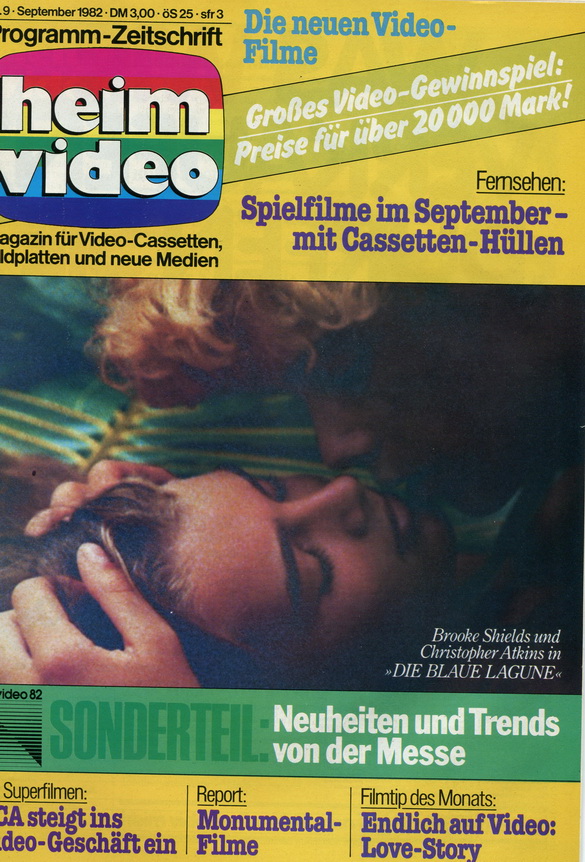 HEIMVIDEO magazine side cover Issue 9  September 1982