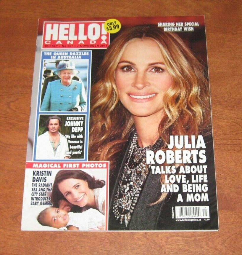 HELLO CANADA magazine side cover 7 November 2011