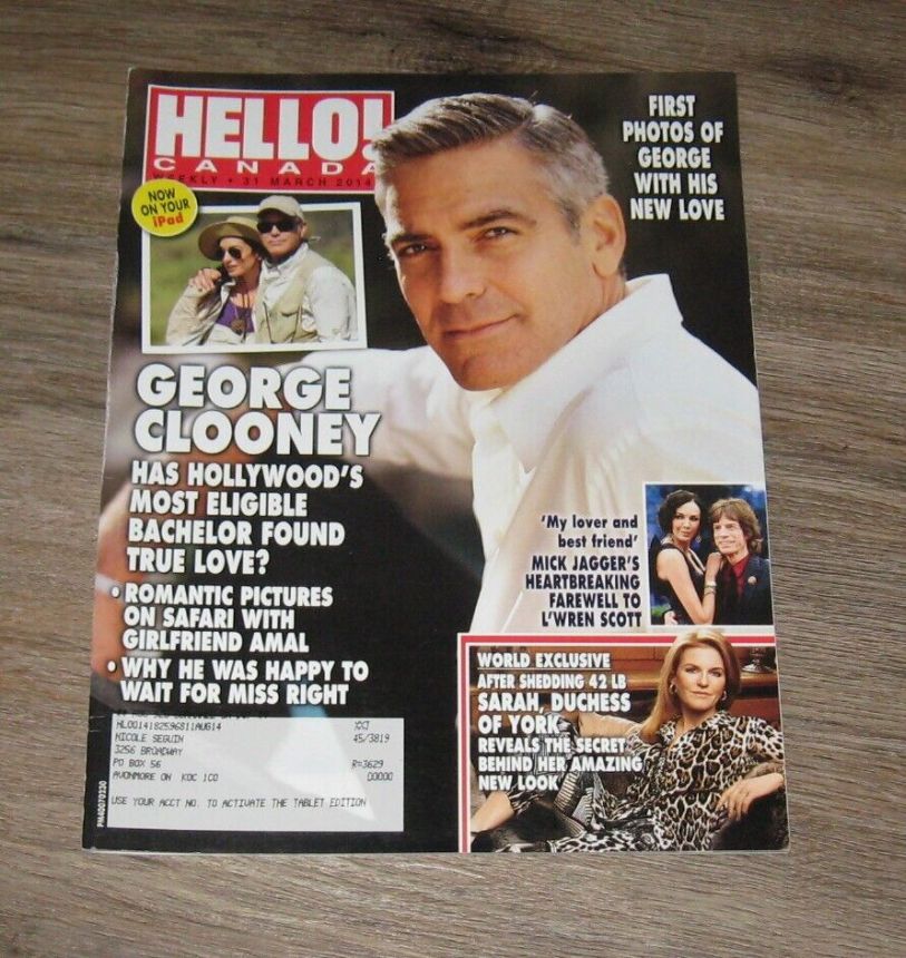 HELLO CANADA magazine side cover 31 March 2014