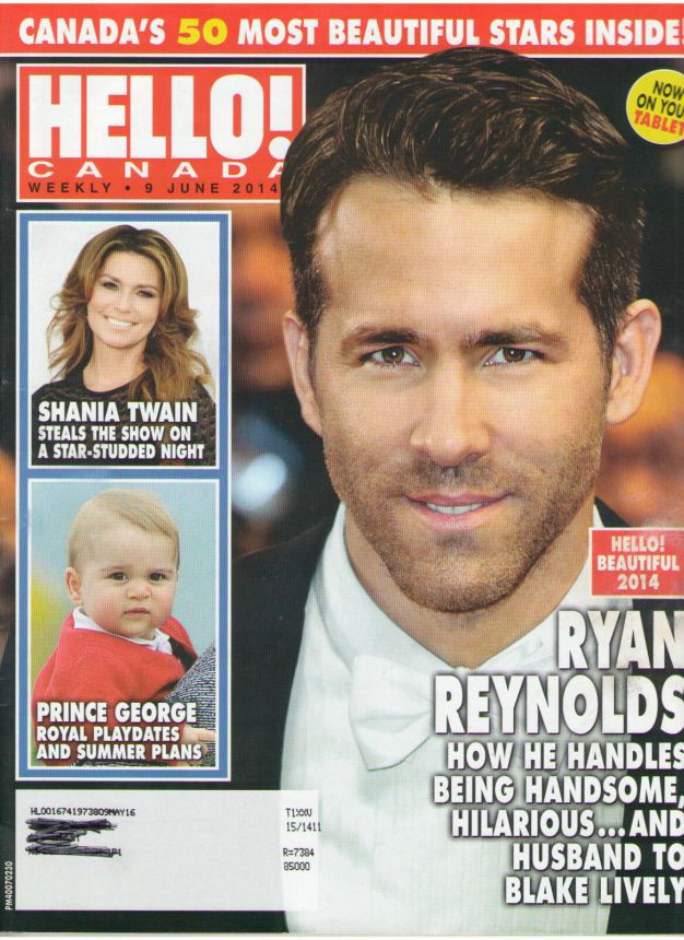 HELLO CANADA magazine side cover 9 June 2014