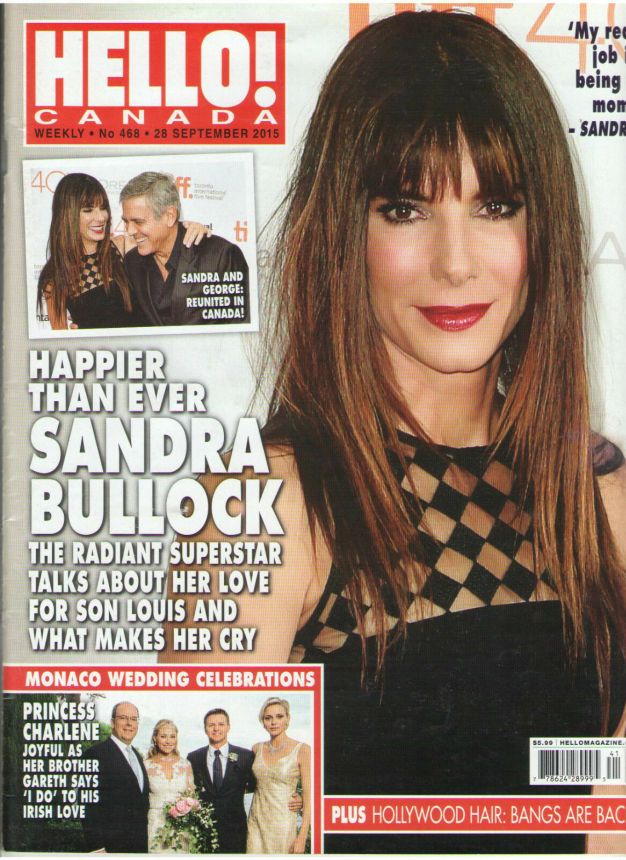 HELLO CANADA magazine side cover 28 September 2015