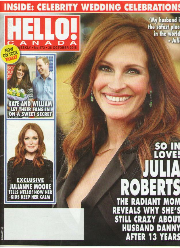 HELLO CANADA magazine side cover 26 October 2015