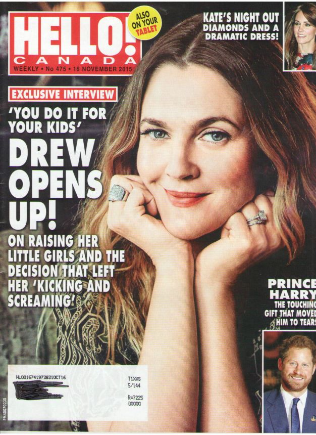 HELLO CANADA magazine side cover 16 November 2015